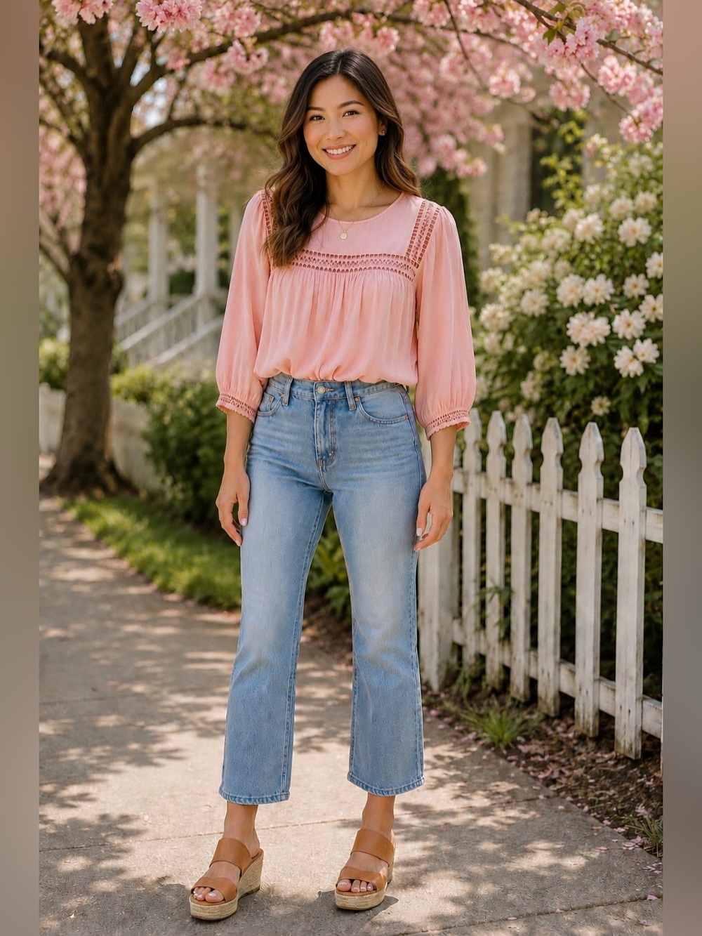 100% Viscose - Lucky Brand Pink 3/4 Sleeve Relaxed Blouse s
